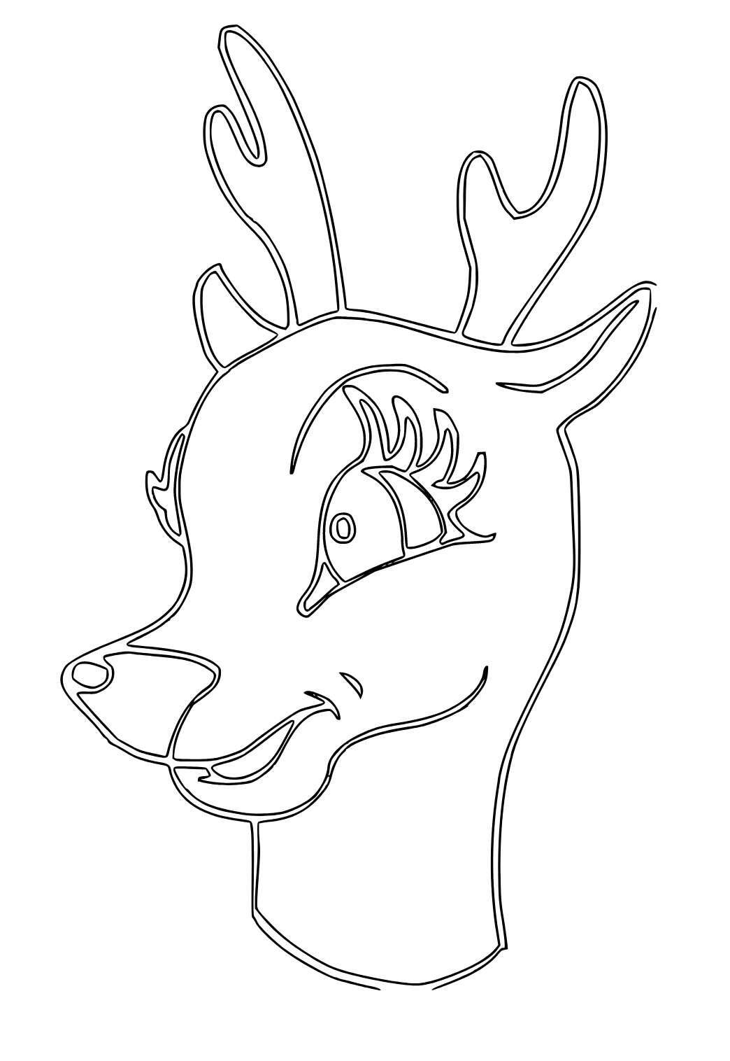 Free printable deer head coloring page for adults and kids