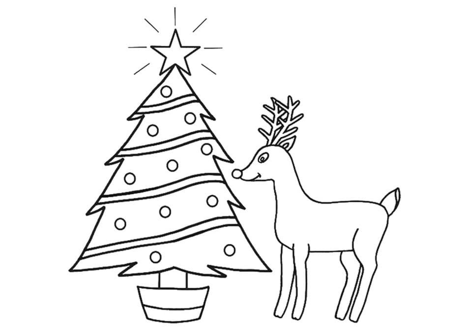 Rudolph with fireball coloring page