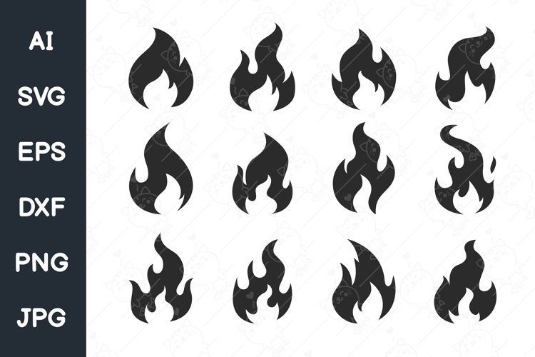 Fire bundle svg fireball svg fire silhouette svg