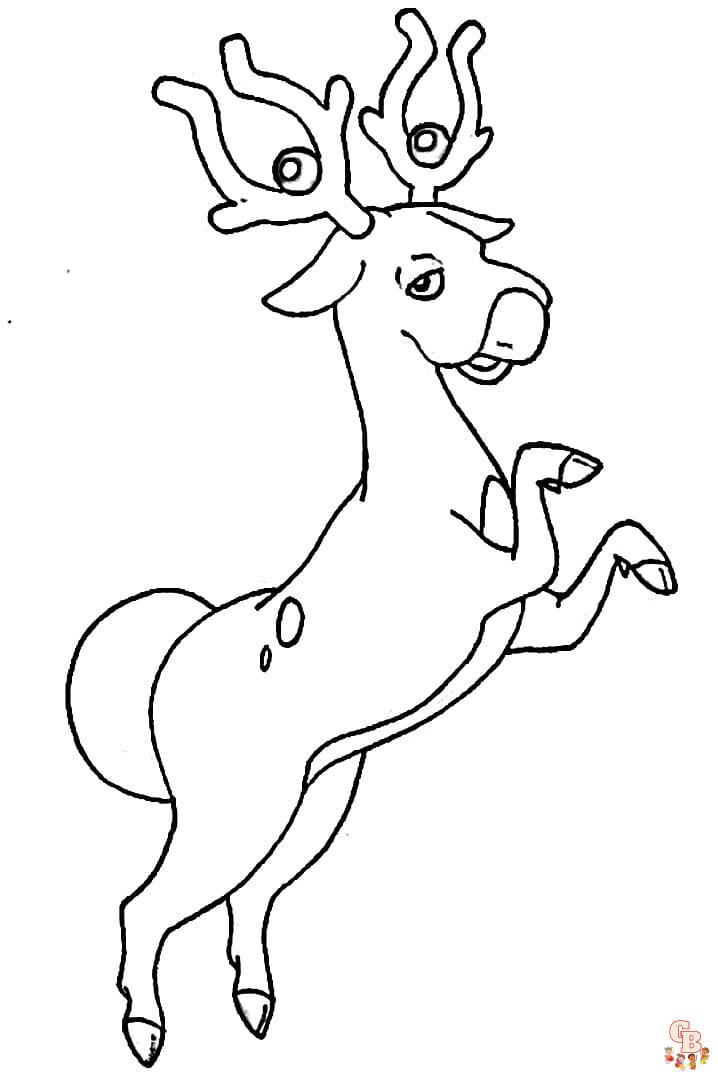 Colorful fun with stantler coloring pages