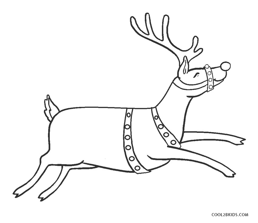 Free printable reindeer coloring pages for kids