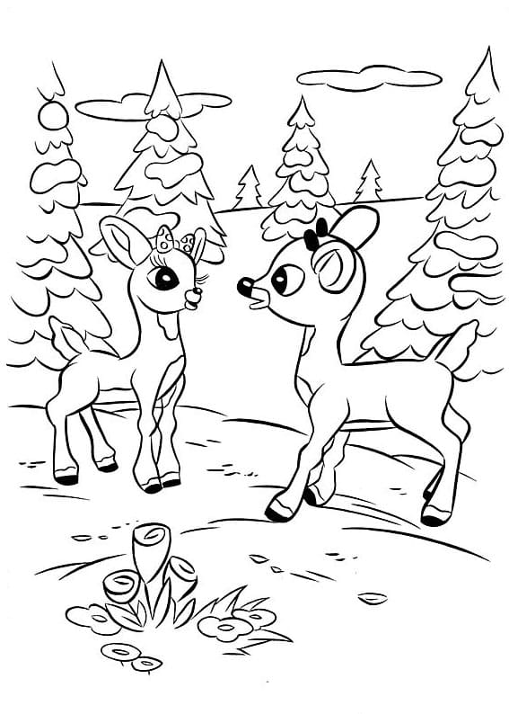 Fireball and rudolph coloring page