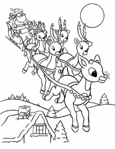 Free rudolph the red nosed reindeer coloring pages printable