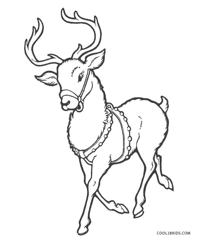 Free printable reindeer coloring pages for kids