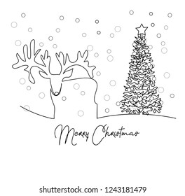 Continuous line drawing santa claus sitting stock vector royalty free