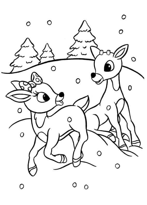 Rudolph with fireball coloring page