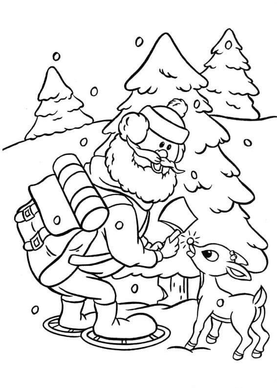 Rudolph and fireball coloring page