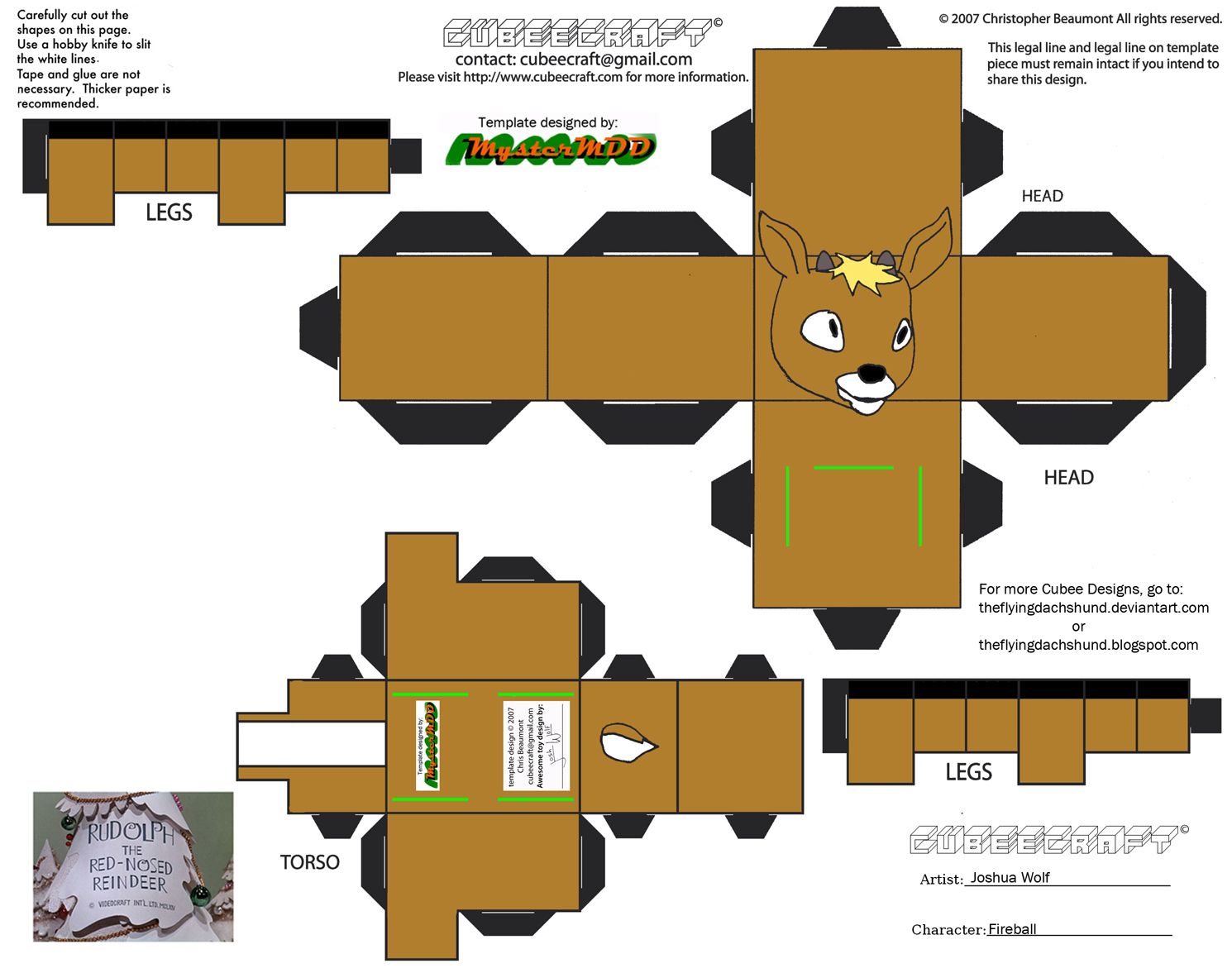 Xmas fireball cubee by theflyingdachshunddeviantart paper crafts paper dolls bambi