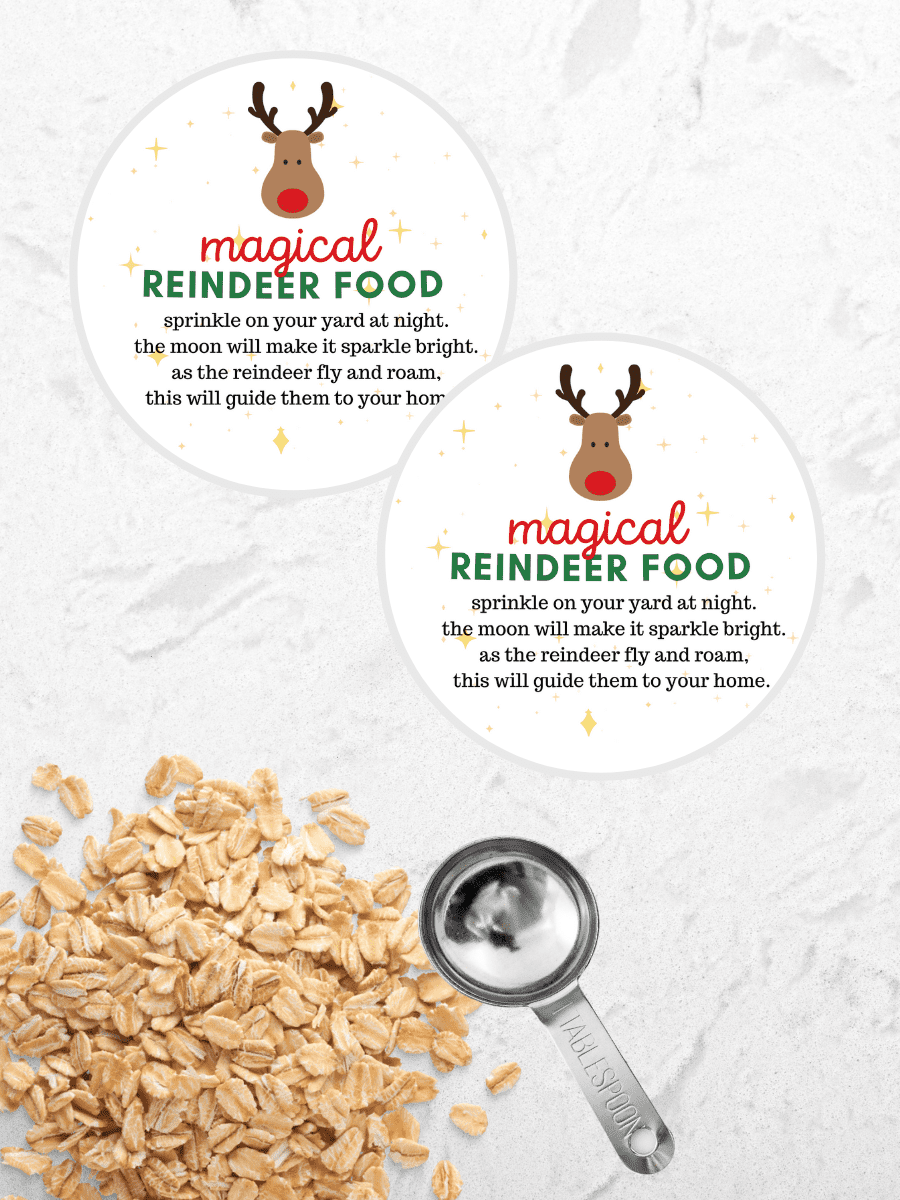 Magical reindeer food recipe printable tags