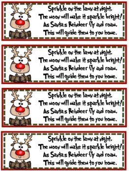 Reindeer food label by miss huggans and kisses tpt