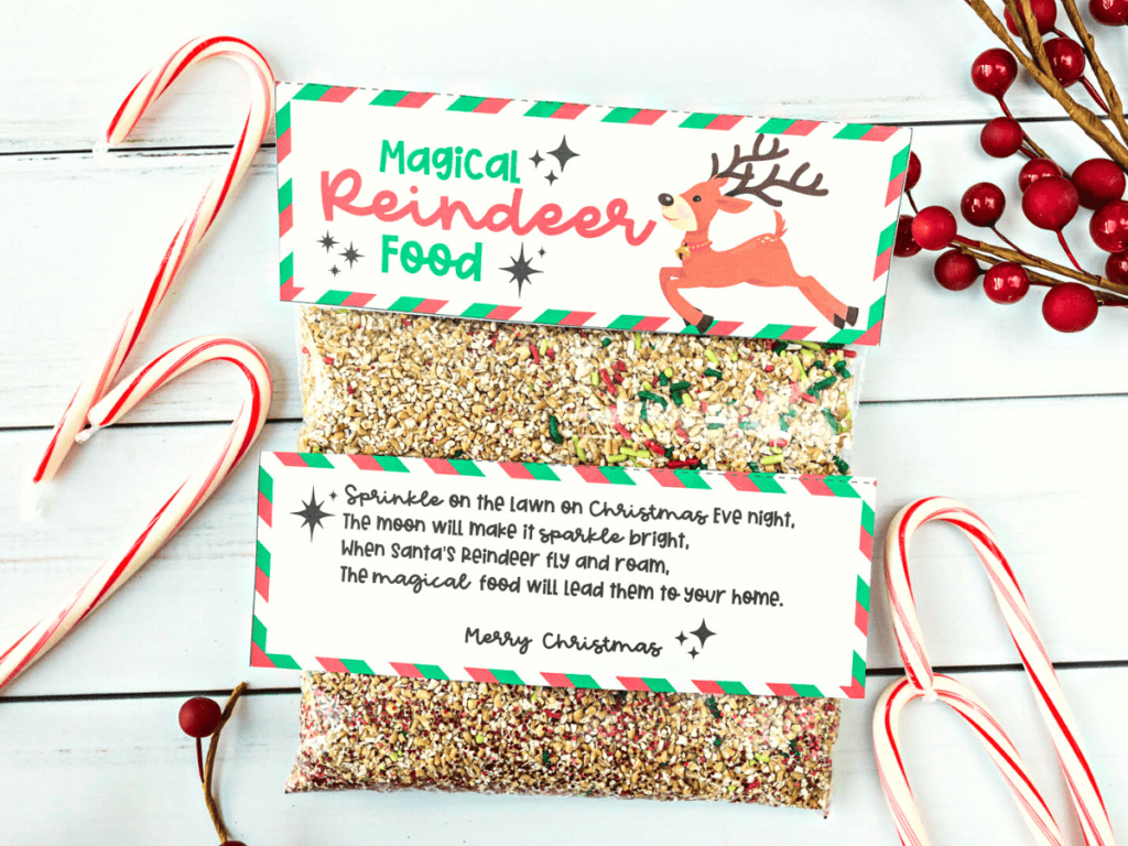 Free magical printable reindeer food tags