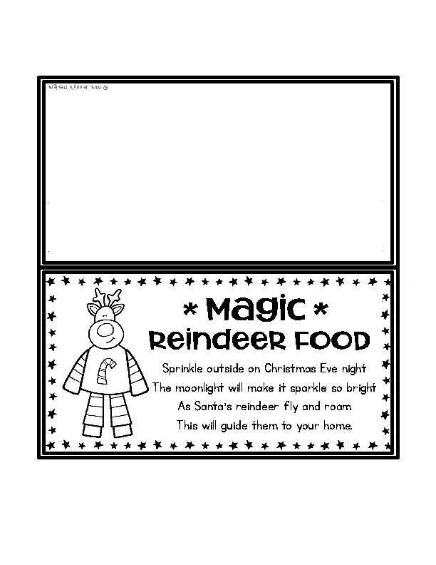 Free magic reindeer food poem bag toppers for christmas