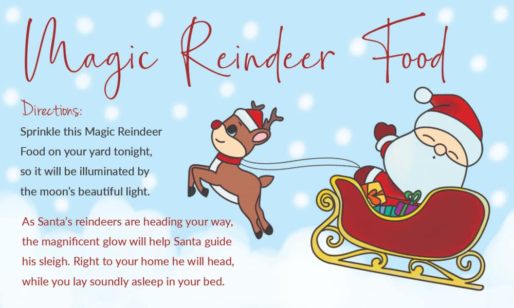 Free magic reindeer food printables