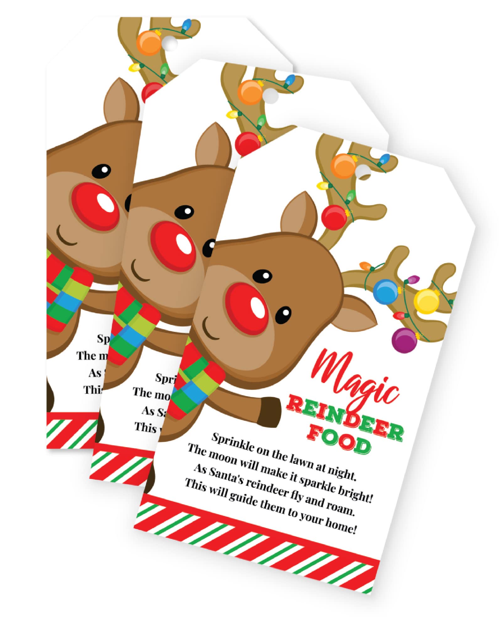 Magic reindeer food gift tags for christmas eve kids christmas party favors