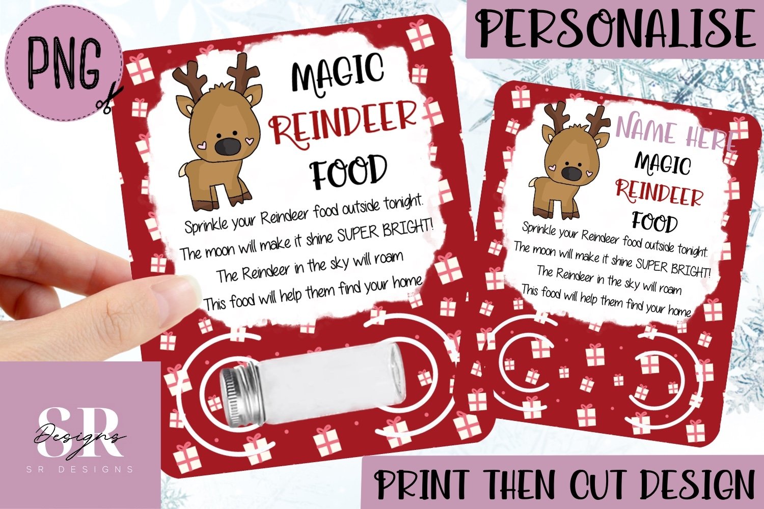 Reindeer food holder print then cut magic