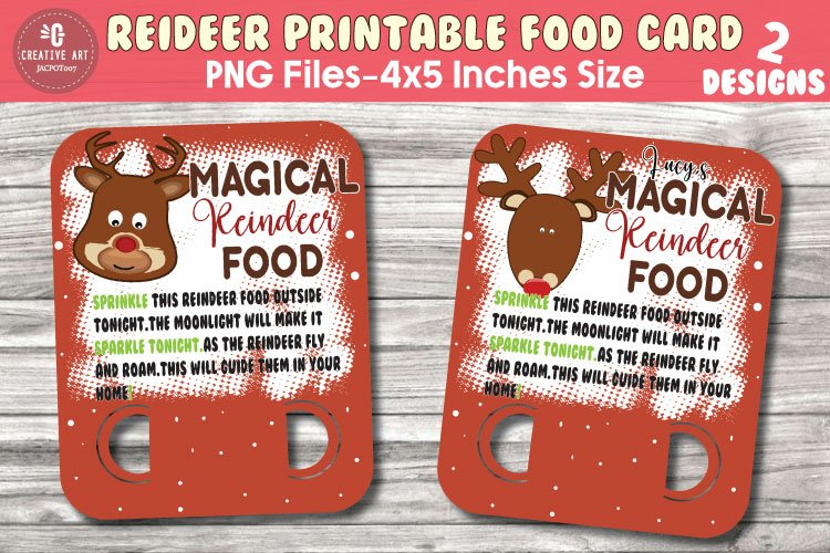 Reindeer food card christmas printable png v