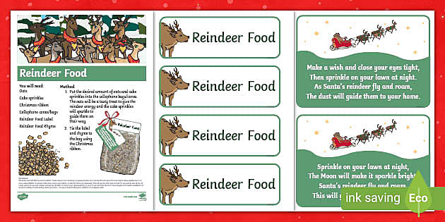 Reindeer food resource pack teacher made