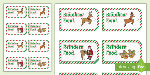 Reindeer food labels teacher made