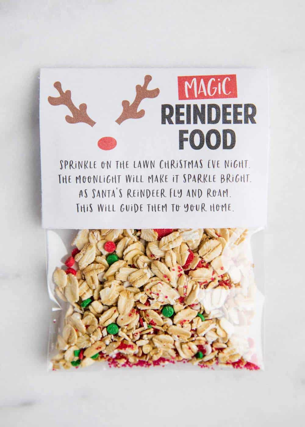 Magic reindeer food free poem printable