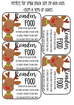 Reindeer food labels with poem printables reindeer food label reindeer food magic reindeer food