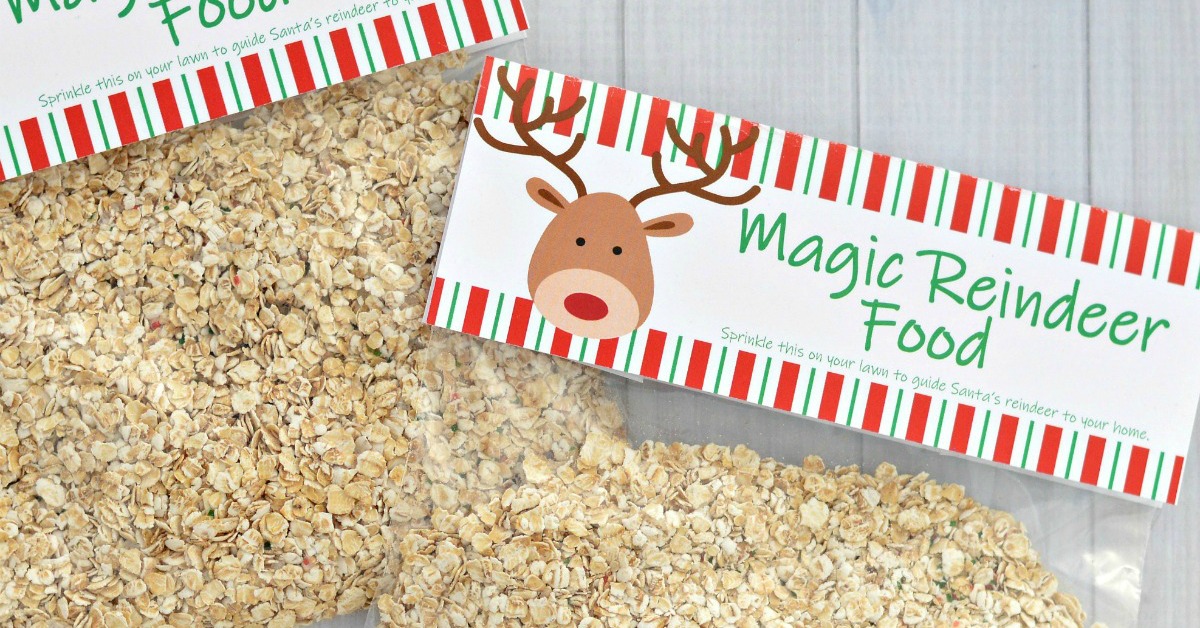 Magic reindeer food printable bag topper