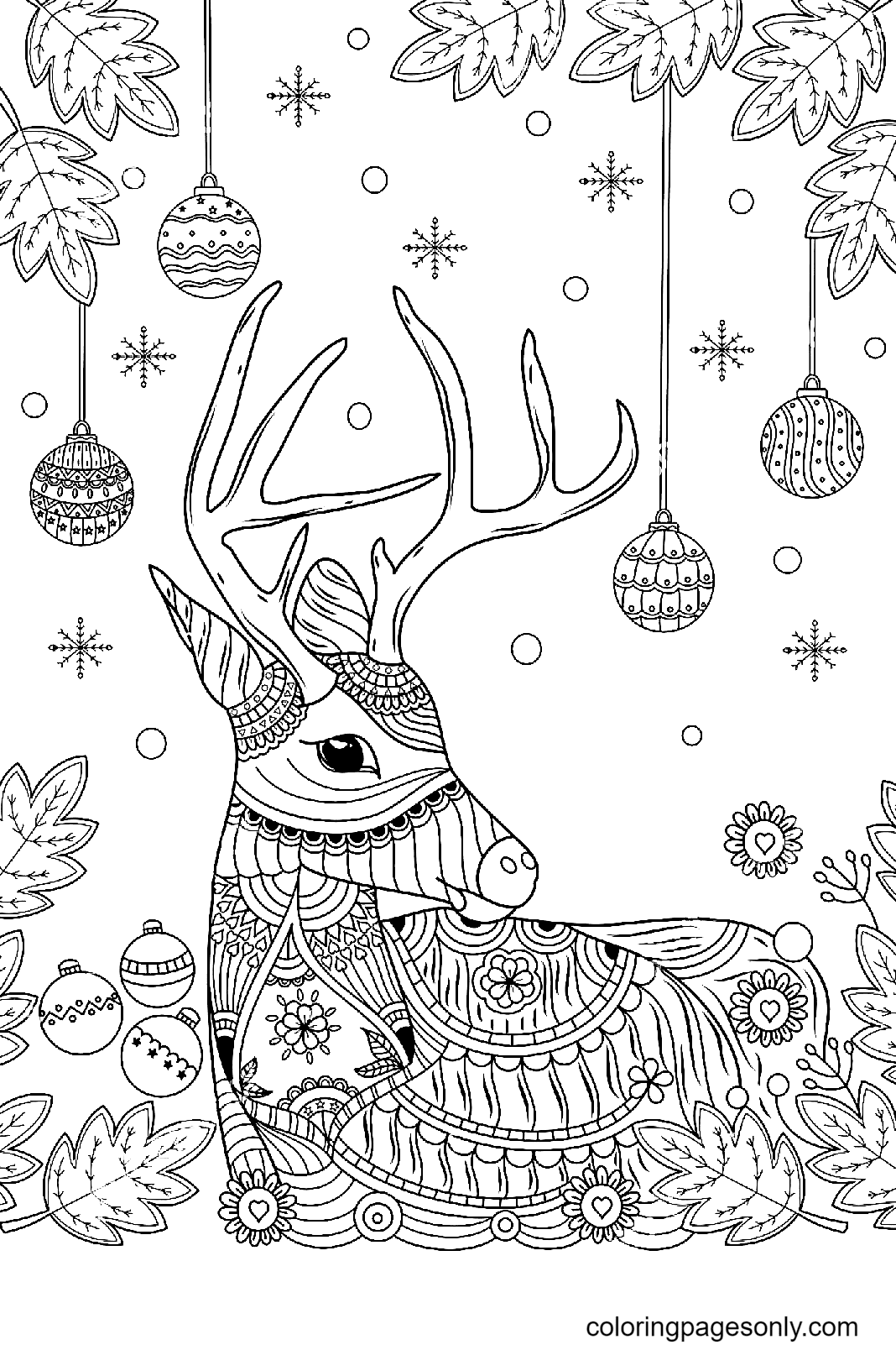 Reindeer coloring pages printable for free download