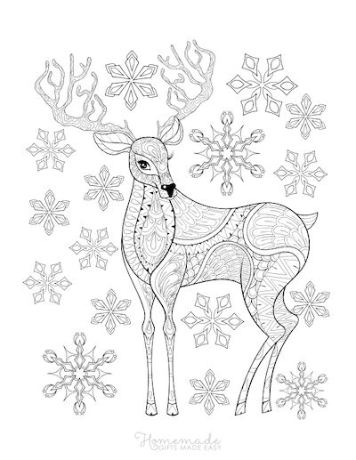 Free printable christmas coloring pages for adults deer coloring pages christmas coloring sheets mandala coloring pages