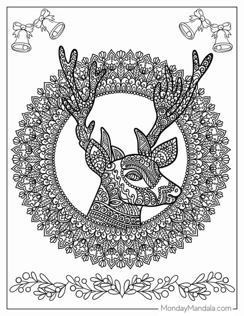 Reindeer coloring pages free pdf printables