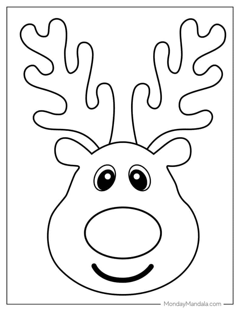 Rudolph coloring pages free pdf printables