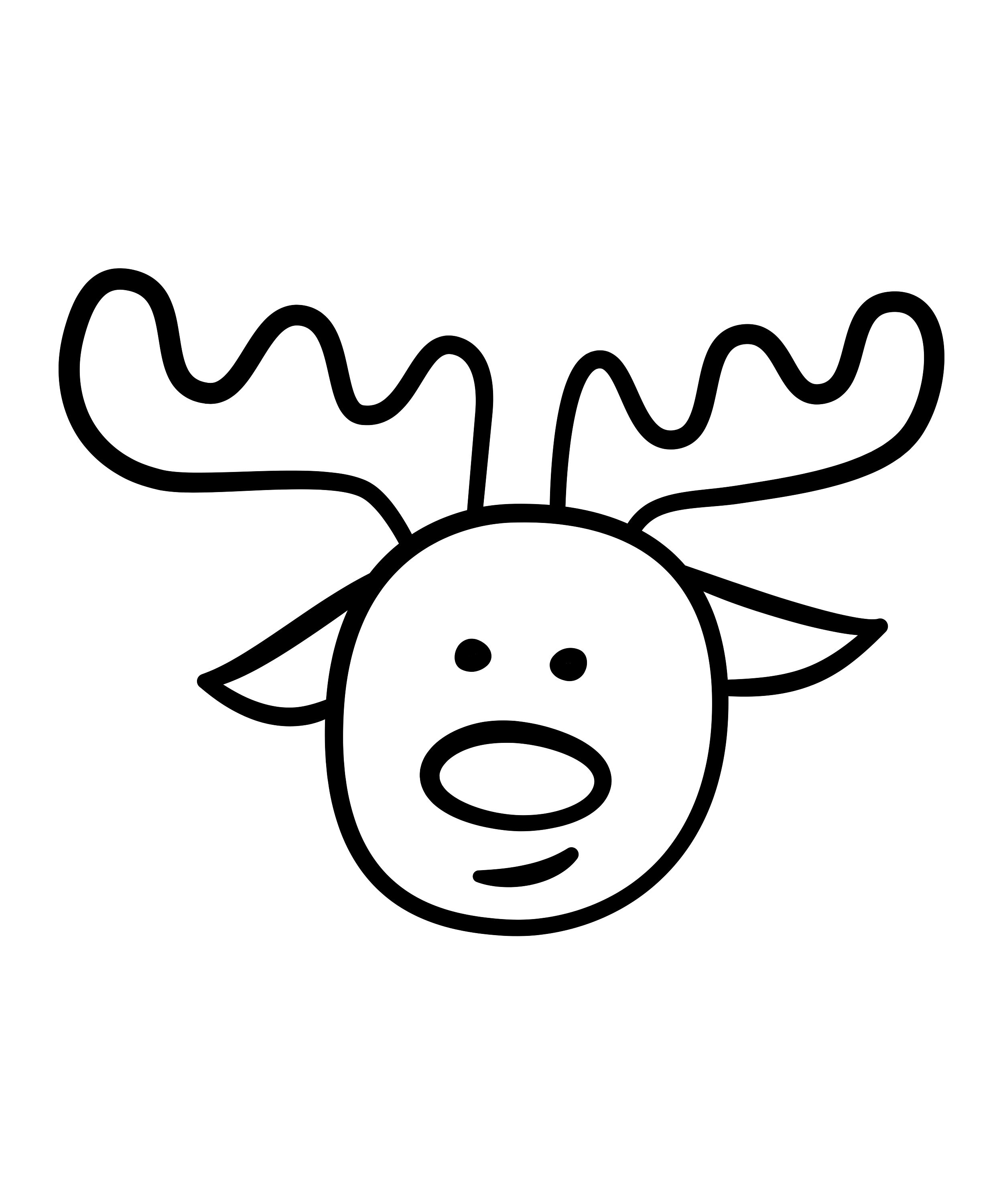 Printable coloring reindeer