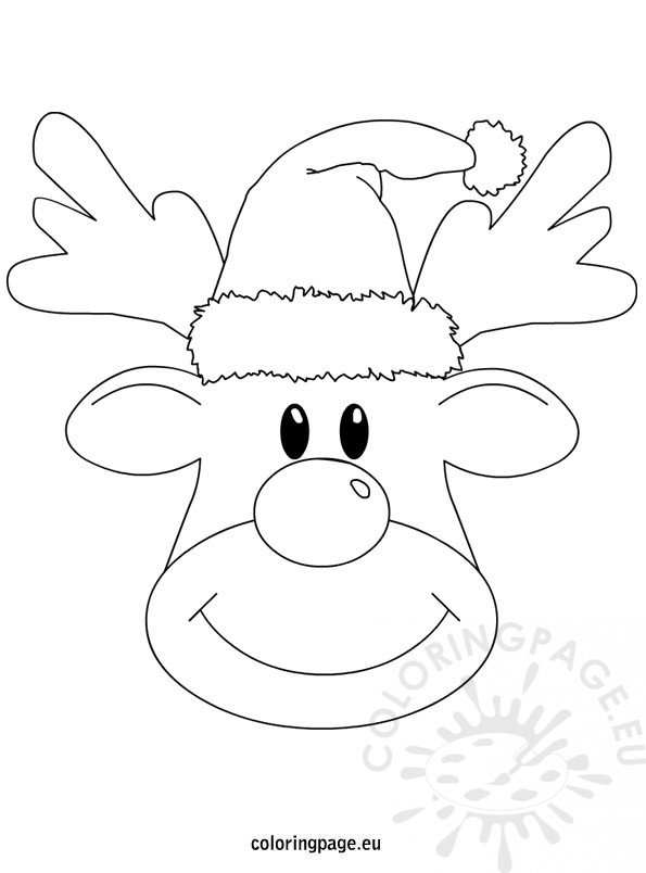 Reindeer christmas printable coloring page