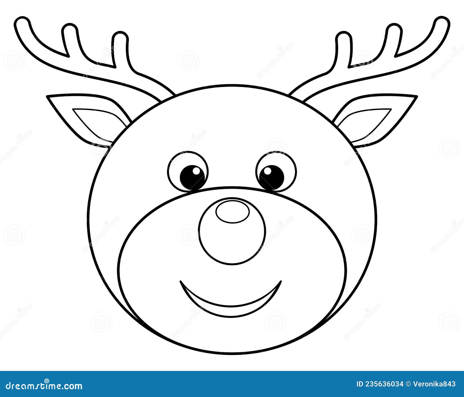 Reindeer head outline icon deer vector illustration isolated on white background stock vector