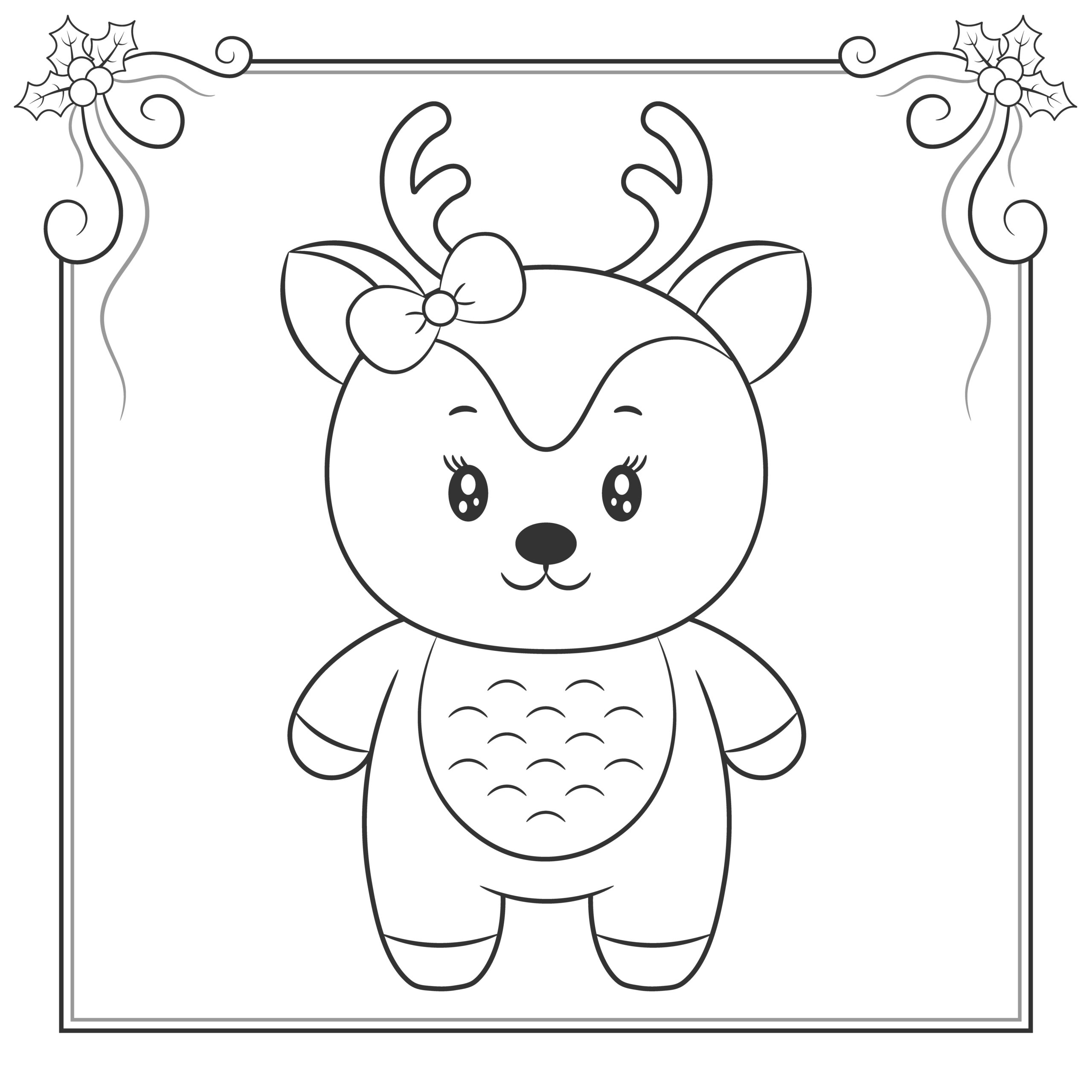 Printable reindeer coloring pages for kids add some color to that reindeer