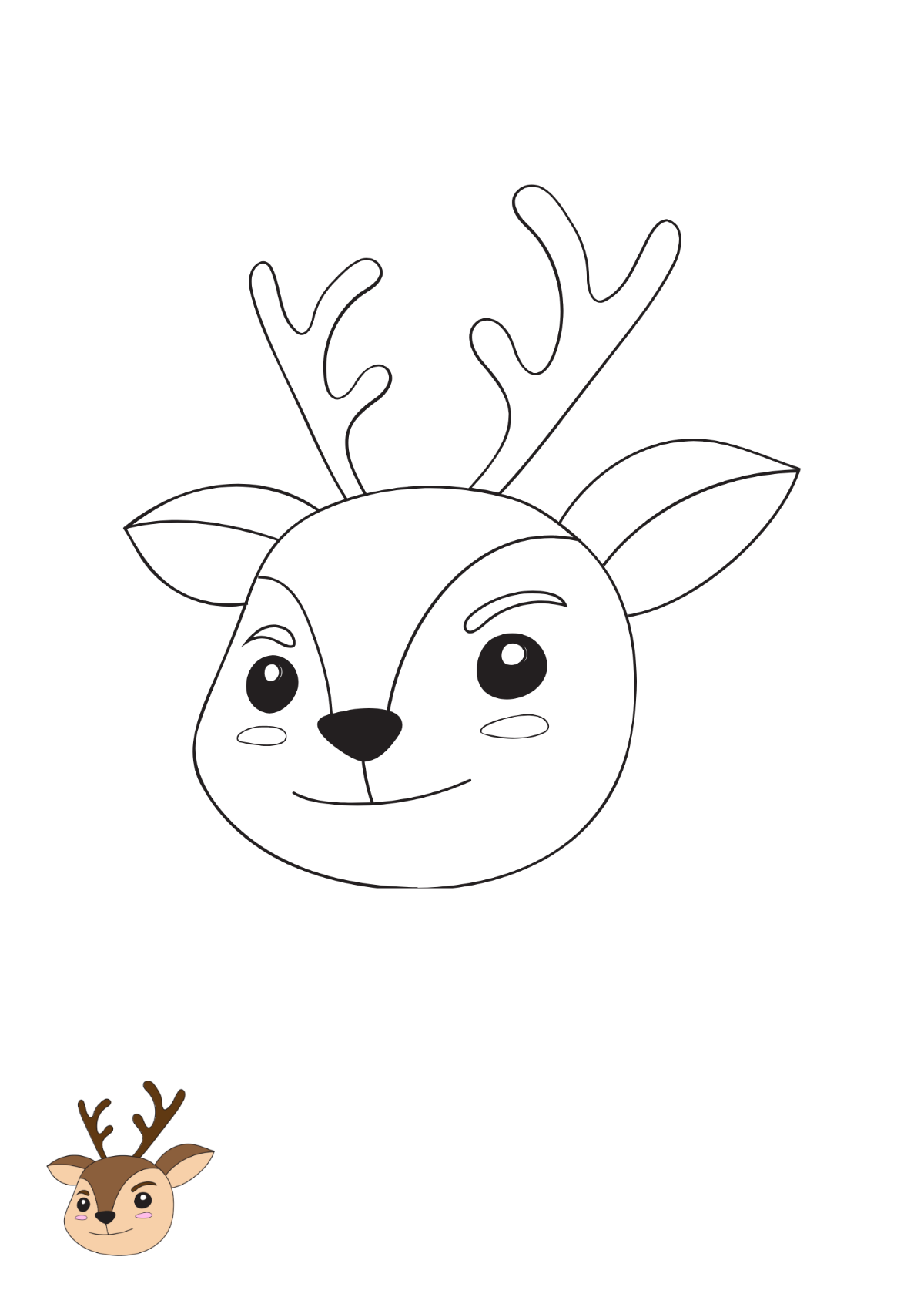 Free deer coloring page s examples