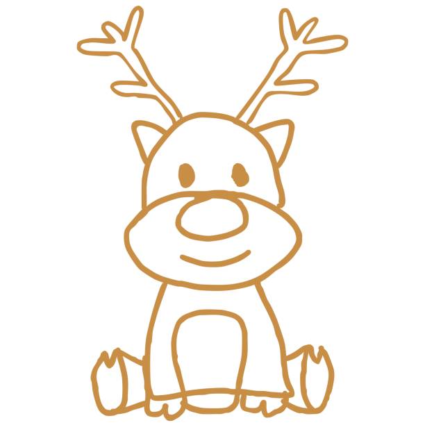 Reindeer coloring pages pictures stock illustrations royalty