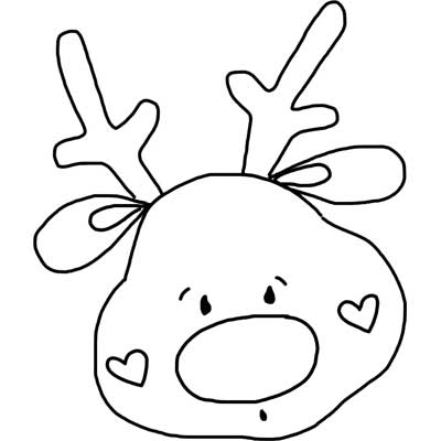 Best reindeer head outline template