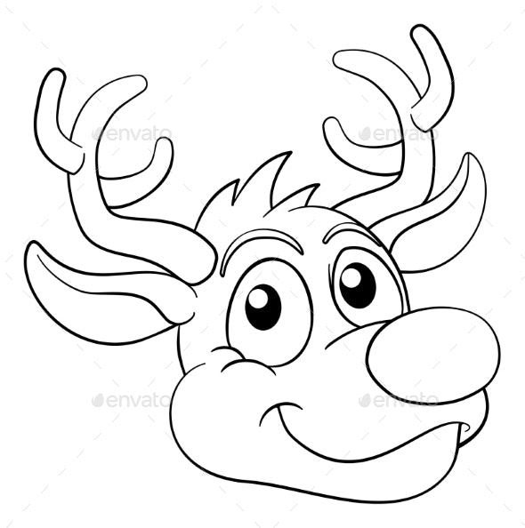 Christmas cartoon reindeer character vectors