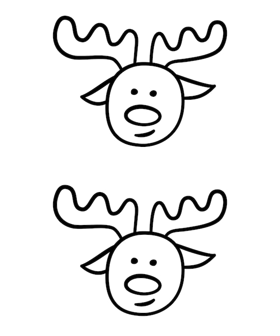 Printable coloring reindeer