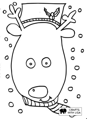 Christmas reindeer head coloring page