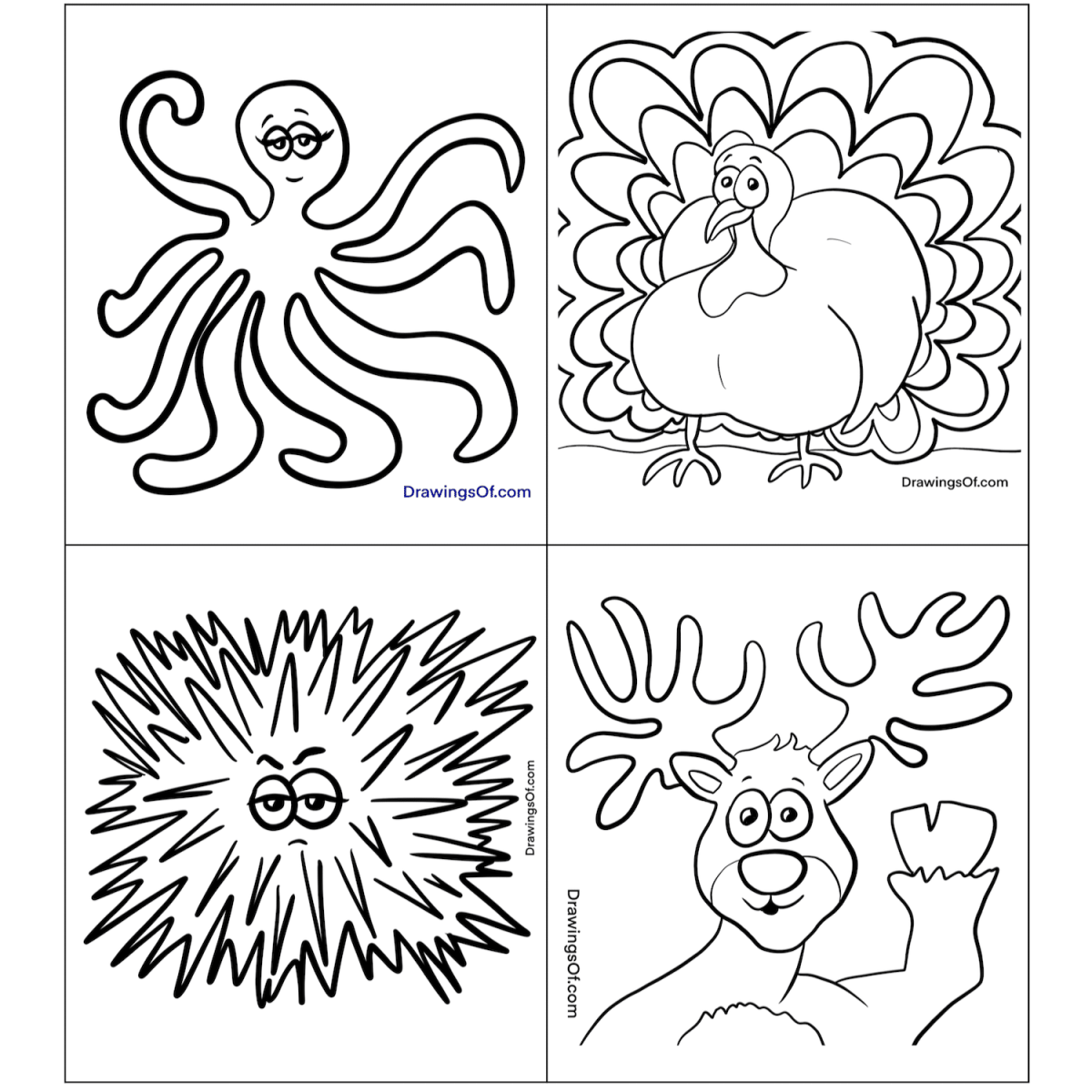 Animal coloring pages free printable sheets