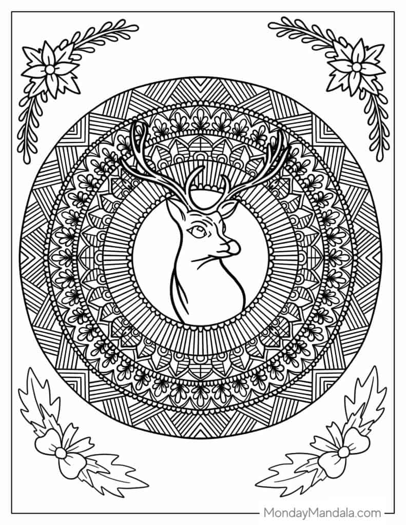 Reindeer coloring pages free pdf printables