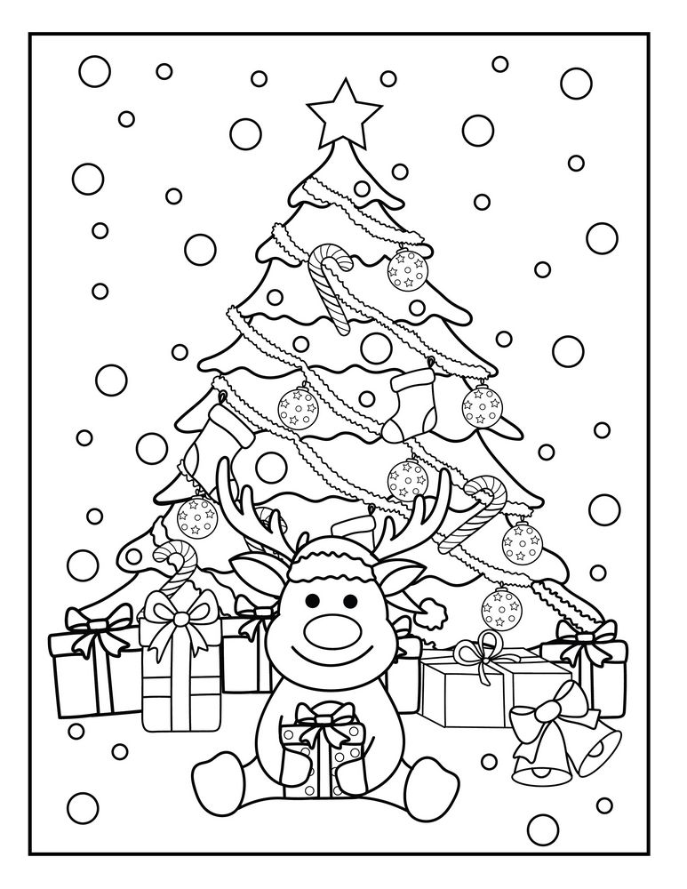 Santas reindeer coloring pages