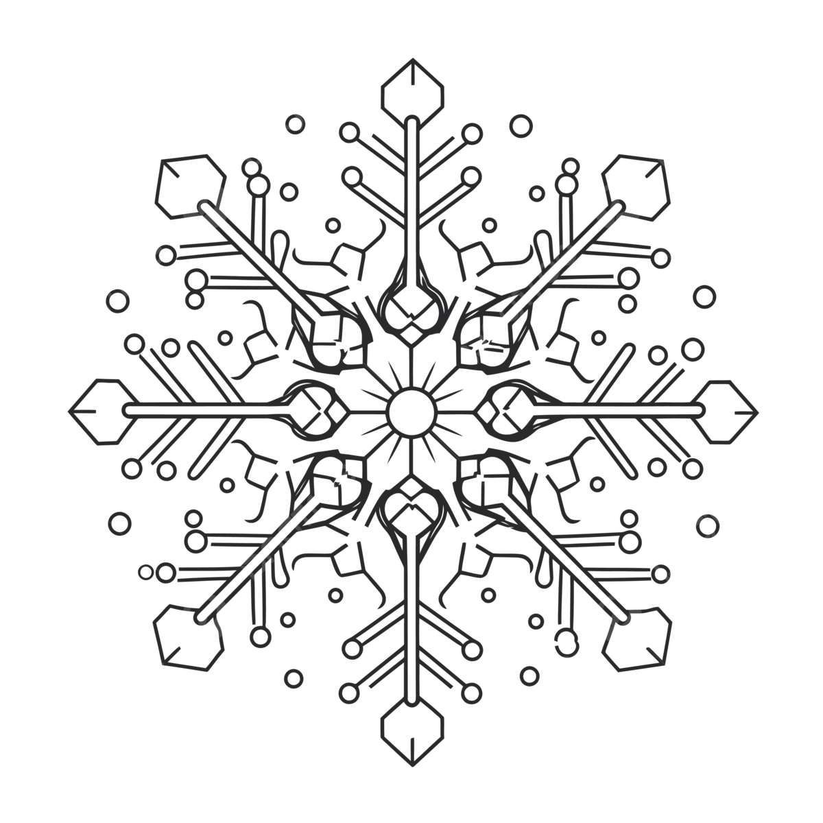 An outlines image of a snowflake free christmas coloring pages sketch drawing vector christmas drawing lake drawing wing drawing png and vector with transparent background for free download