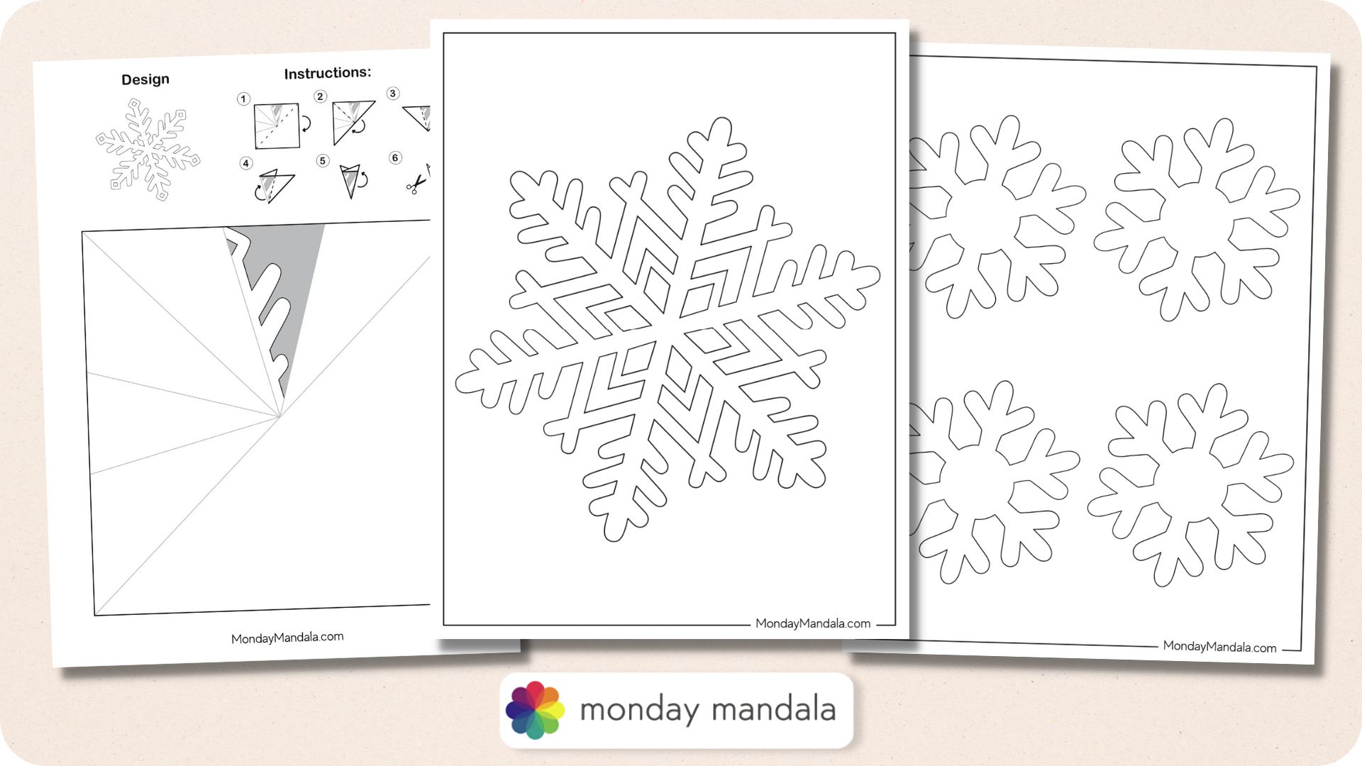 Paper snowflake templates free pdf printables