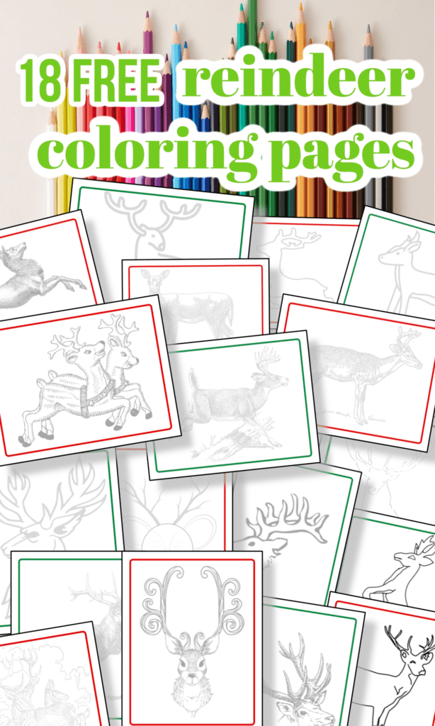 Free reindeer coloring pages