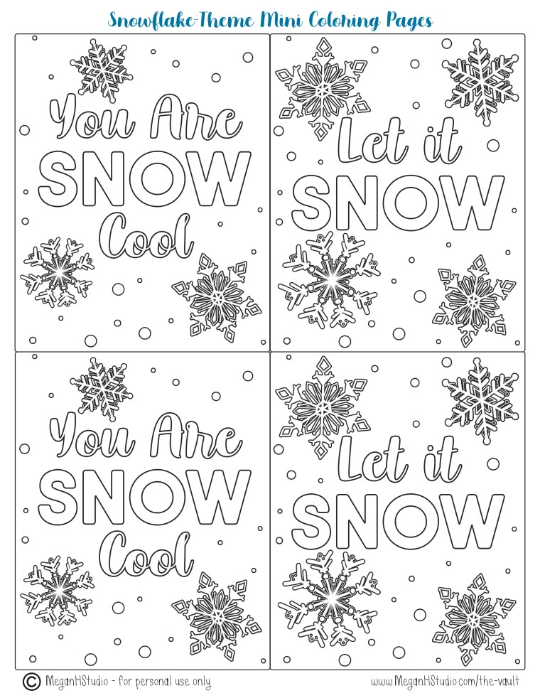 Free printable snowflake favor bags