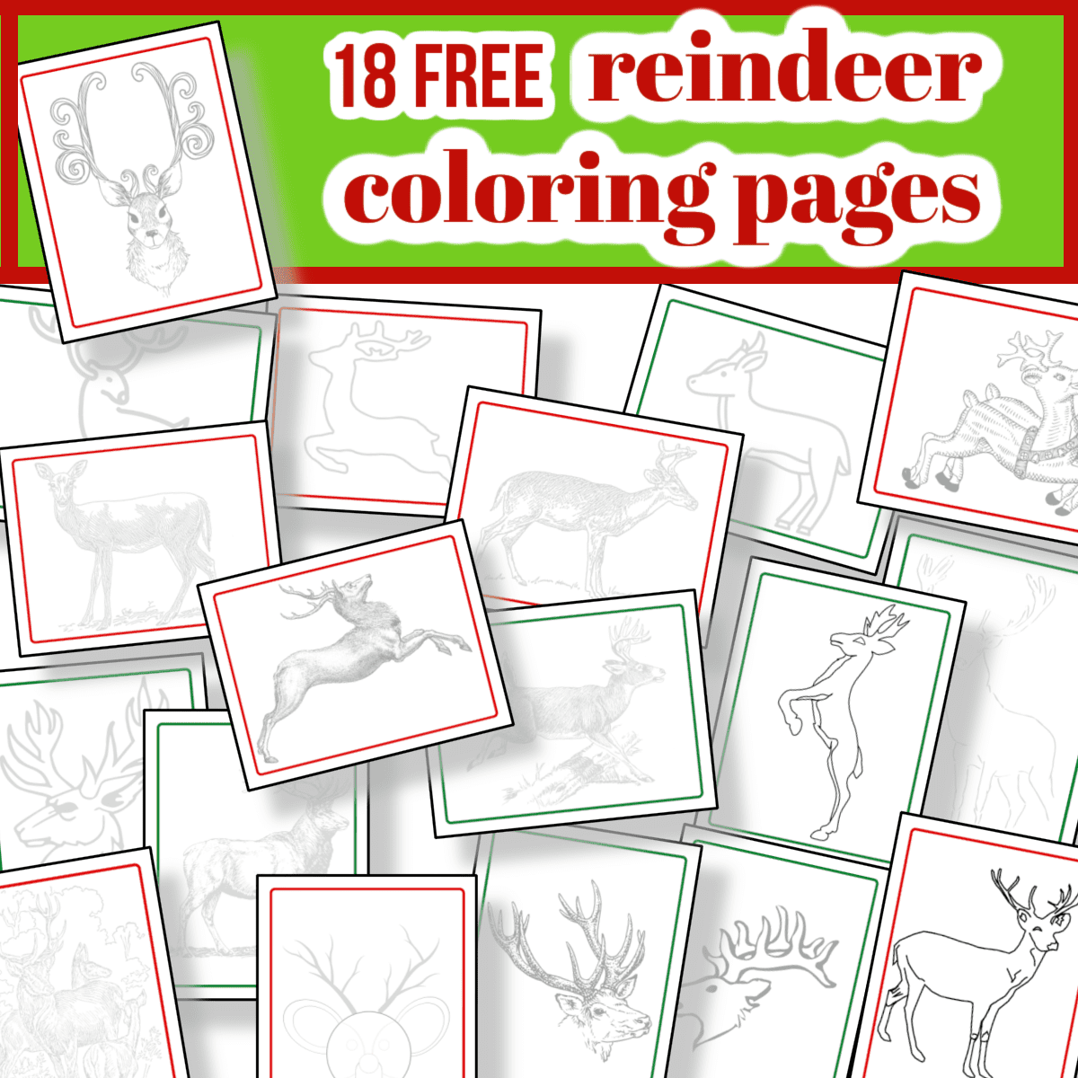 Free reindeer coloring pages