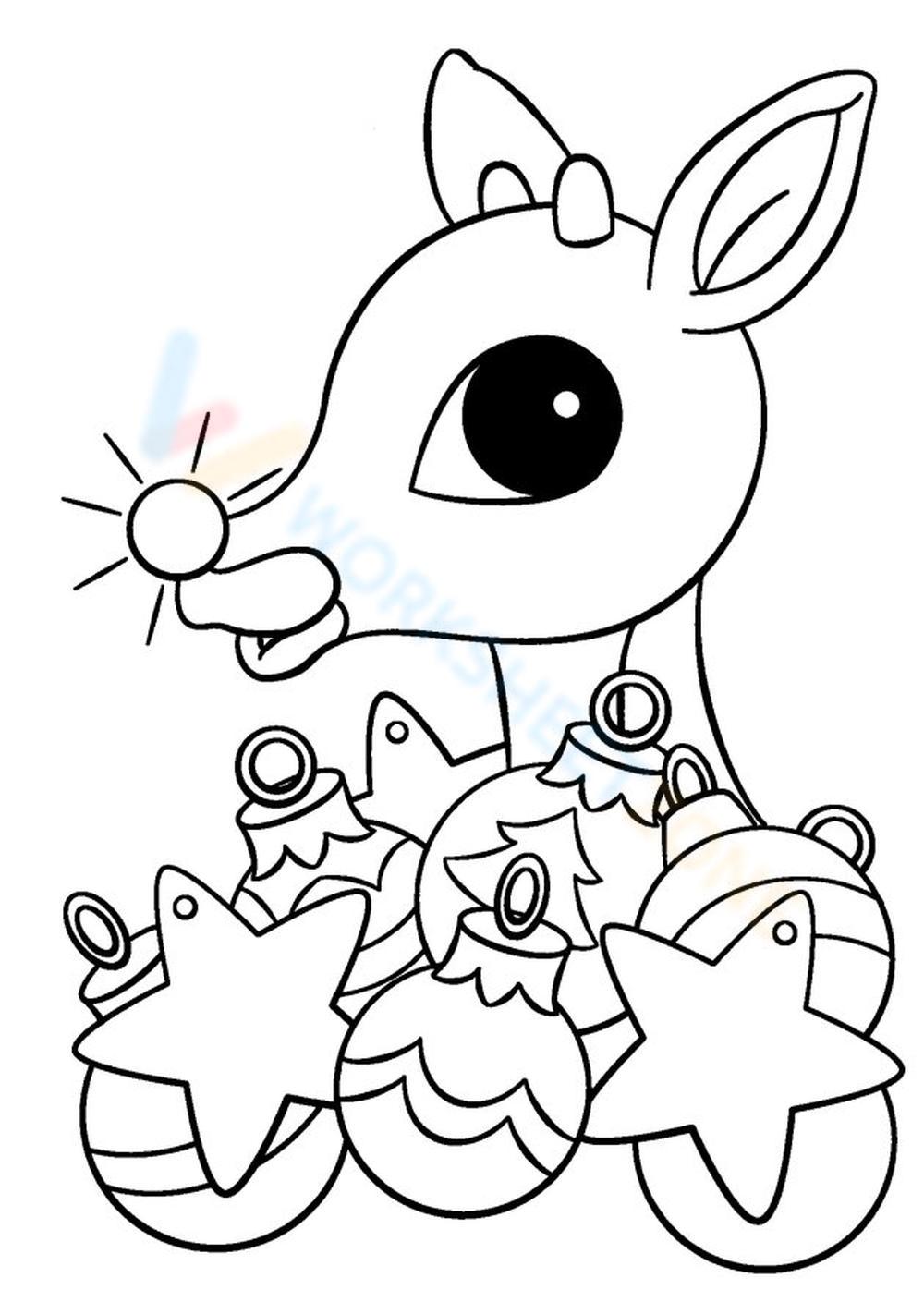 Free printable reindeer coloring pages for kids