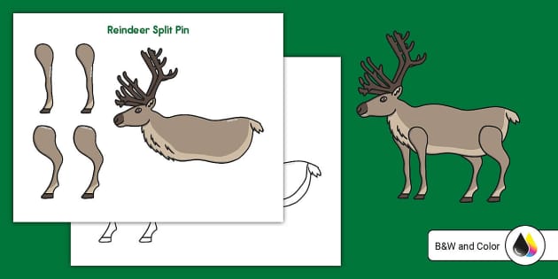 Reindeer craft template prek art activity usa