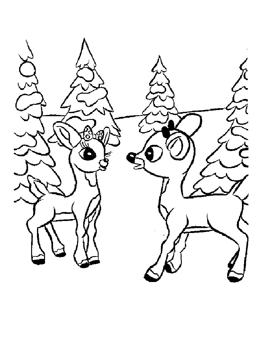 Free printable reindeer coloring pages for kids